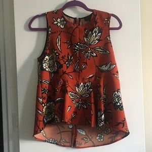 Topshop Orange Floral Top